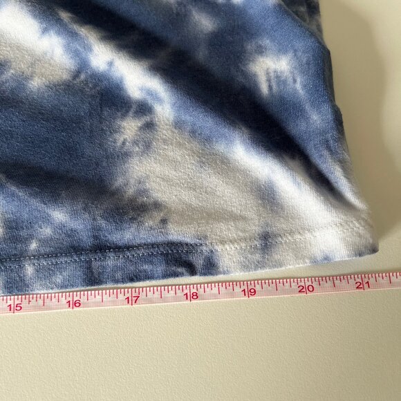 NWT Old Navy Small (Petite) Navy Blue Tie-Dye V-Neck Boxy Loose-Fit Crop Tee - Picture 14 of 14